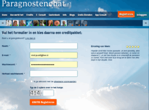 Account aanmaken op de website Paragnostenchat